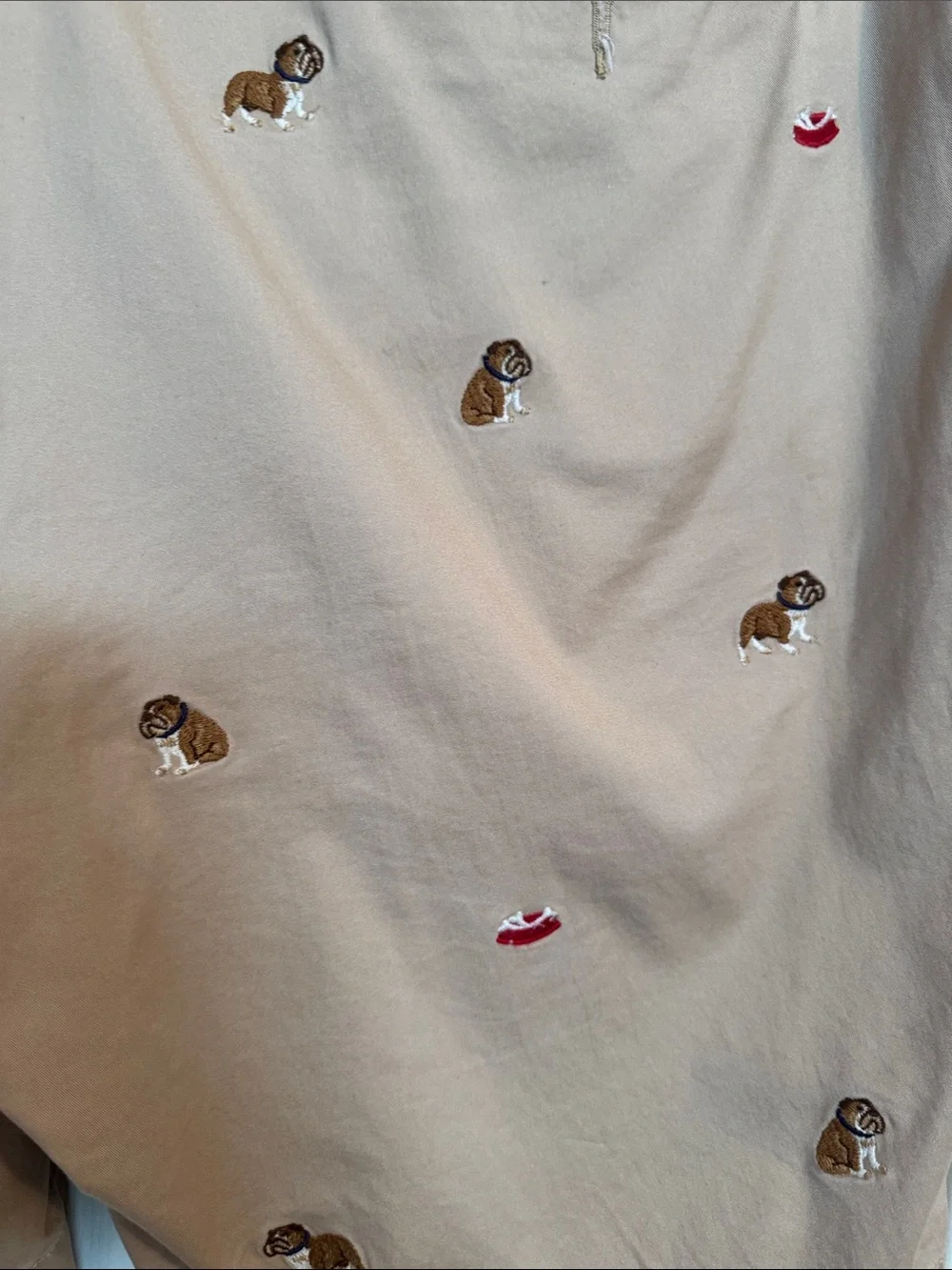 Polo by Ralph Lauren Tan Embroidered Dog Chino Shorts